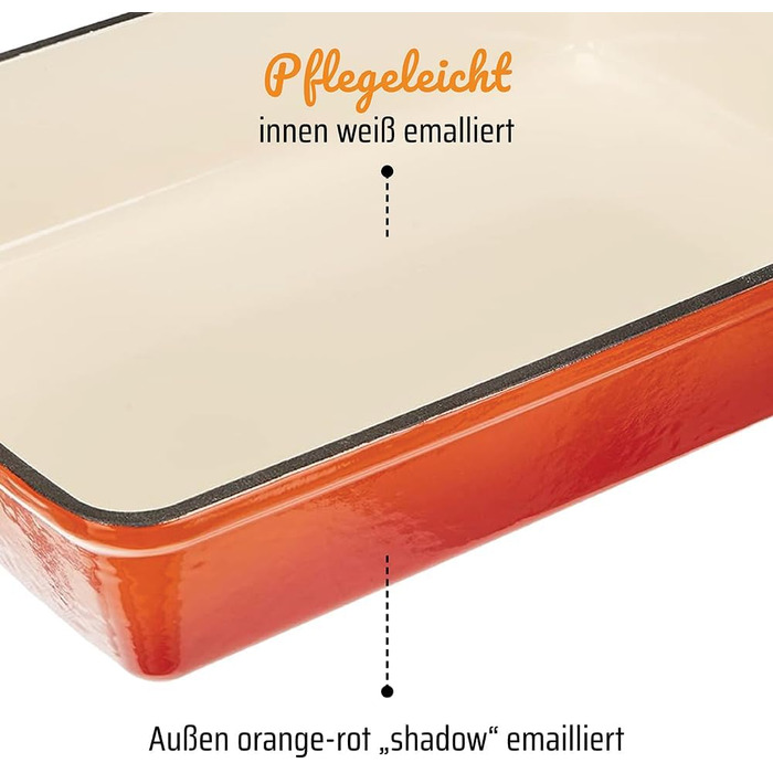 Форма для запікання GSW Orange Shadow, чавун, 28,5x20 см, помаранчева/кремова