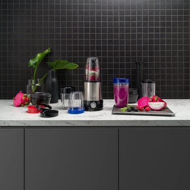 Russell Hobbs Mixer [Multi-function Stand Mixer] NutriBoost (includes 5 BPA-free and dishwasher-safe containers + lids, 22,000 RPM, 0.9 HP motor) electric, smoothie maker 23180-56 Single