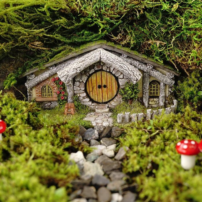 Top Miniature Garden Collection Oak Railway Hidden House