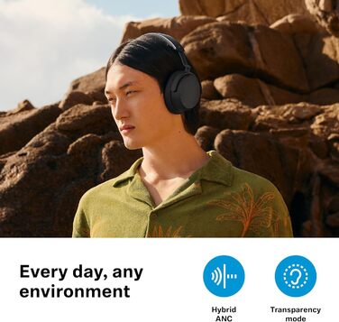 Навушники бездротові Sennheiser ACCENTUM з шумозаглушенням Bluetooth, чорні. До 50 год роботи, гібридне ANC, комфорт для подорожей та навчання