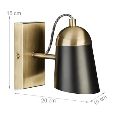 Relaxdays Wall Lamp Brass