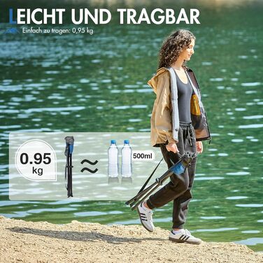 Складний стілець Portal з кишенею: легкий, для риболовлі, кемпінгу, піших прогулянок (синій)