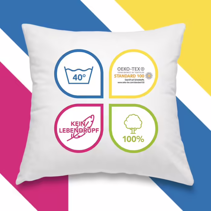 wometo 2er Set Feather Pillow 100% Feathers 55x55-750g oekoTex Pillow Head Pillow Filling Pillow Cover Cotton white/Inner Pillow/Pillow Filling/Sleeping Pillow (2 pieces) 55 x 55 cm
