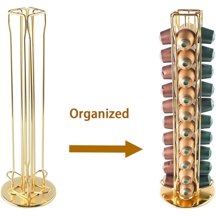 Тримач для капсул Nespresso Sevenline, органайзер на 40 капсул (золотий)