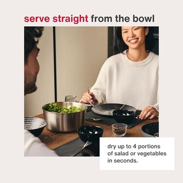 Салатниця-швидкокрутка Zyliss Easy Spin 6L з мотузковим механізмом, нержавіюча сталь, BPA-free, AquaVent™