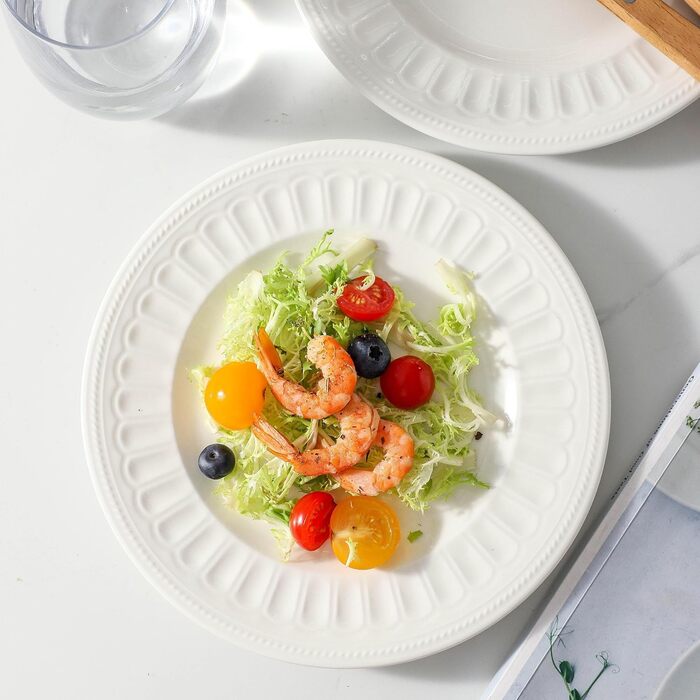 Набір сервіровочних тарілок UIBFCWN, 8 шт., 25.4 x 15.2 см, кераміка, білий колір