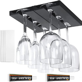 Тримачі для келихів вина ROLMZJX (2 шт.) - підвісні, для шафи, пластикові, чорні. Підходять для дому, ресторану, готелю, бару.