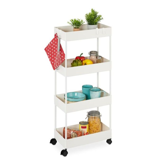 Relaxdays Rolling Cart with 4 Levels