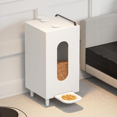 Автоматичний годівниця для котів та собак QLS, 20л, з мискою, 60 x 30 x 30 см, білий