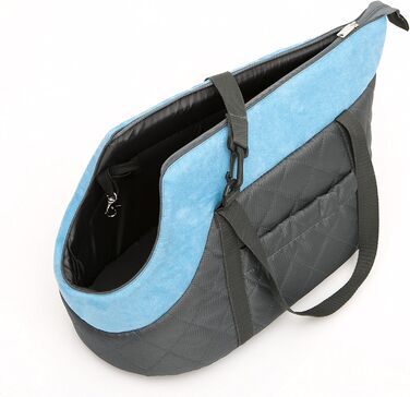 Сумка-переноска для собак та котів, рюкзак для маленьких та середніх тварин, 2-20 кг, сірий з блакитним (20x42x22 см)