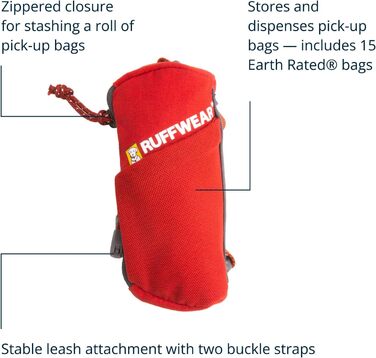 RUFFWEAR Stash Pouch Mini - компактний диспенсер для пакетів для вигулу собак, 12 x 5.7 см (Червоний каньйон)