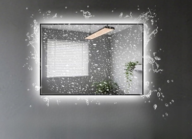 Світлове LED-дзеркало у ванну кімнату, 72 x 60 см, біле світло 6500K, IP54, прямокутне