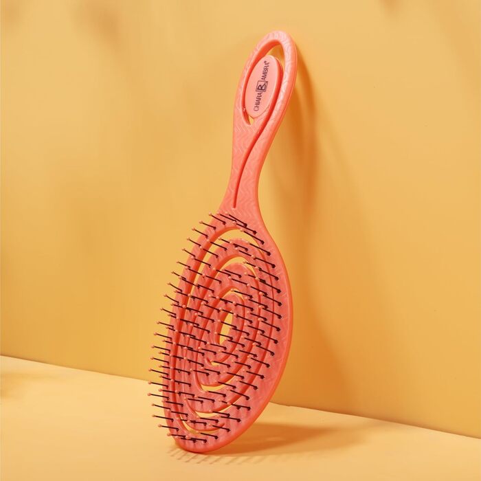 Щітка для волосся Chiara Ambra без заплутування - для жінок та чоловіків - розпушувач для кучерявого та довгого волосся - екологічна щітка-розпушувач, щітки для волосся - персиковий колір