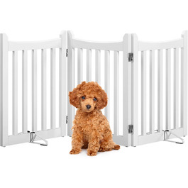 Захисне огорожа для собак Yaheetech, 60,5 x 151,5 см, 3 панелі, біла