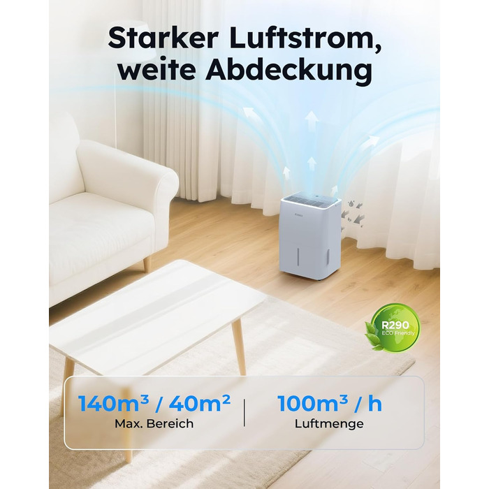 Електричний осушувач повітря 50 л/24 год, для підвалу та приміщень до 320 м³/125 м², таймер, шланг для відведення конденсату, фільтр, 10 років гарантії. Модель Gar (16 л/24 год.)