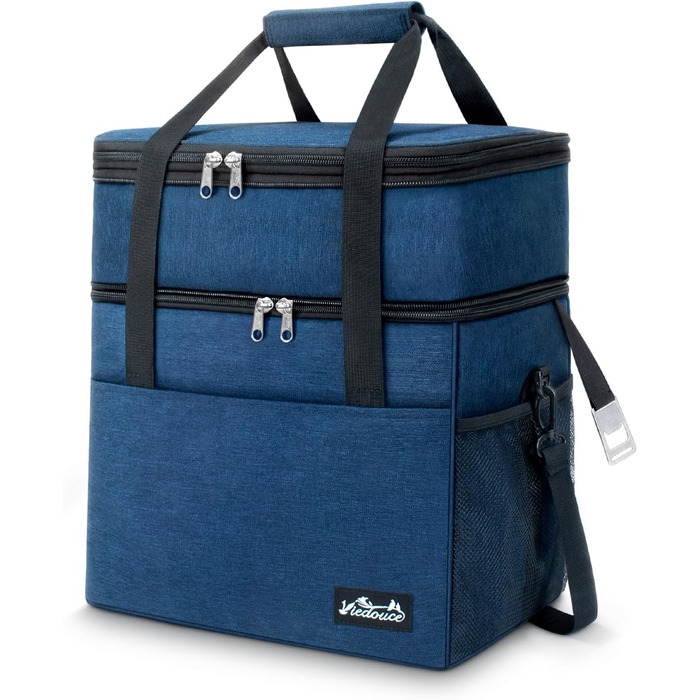 Термосумка Viedouce 24L: ізольована, водонепроникна, з плечовим ременем та відкривачем для пікніків, кемпінгу та подорожей (синій)