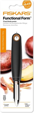 Овочечистка Fiskars Functional Form 18 см, сталь/пластик, чорно-помаранчевий (набір 2 шт) 1014419