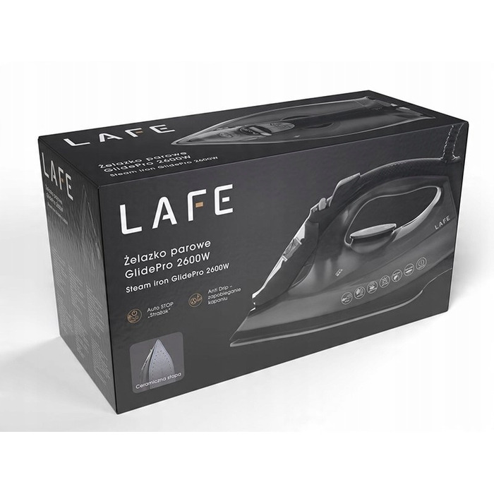 Парова праска LAFE GlidePro 2600W, 80 г/хв, 600 мл, система крапельного захисту