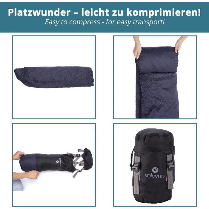 Спальний мішок Outdoor Daunenschlafsack: ультралегкий, теплий, з наповнювачем з гусячого пуху (190г) + маска для сну та беруші