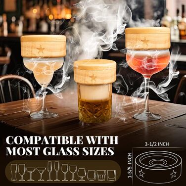 Набір для копчення віскі, ретро-дизайн, з ліхтариком, 6 смакових стружок, 2 склянки, 2 форми для кубиків льоду, набір для коктейлів, подарунок для чоловіків, батька, набір для копчення бурбону
