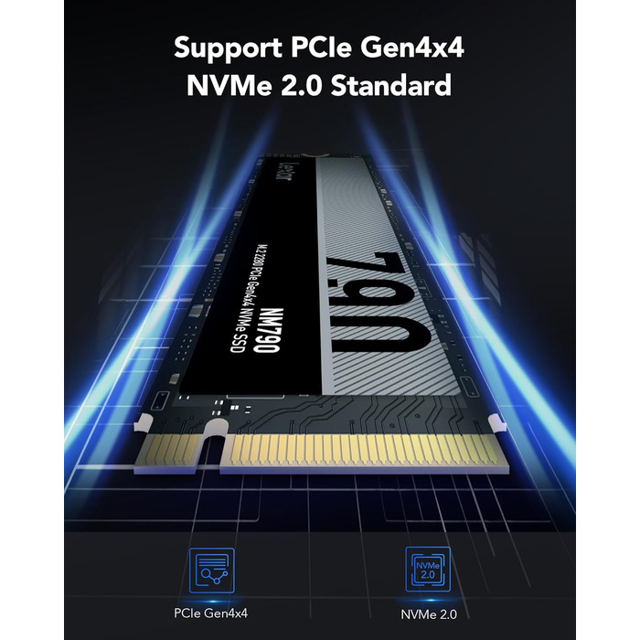Lexar SSD NM790 4TB: PCIe Gen4x4 NVMe M.2 2280 SSD для PS5, PC, Laptop – до 7400 МБ/с читання, 6500 МБ/с запис