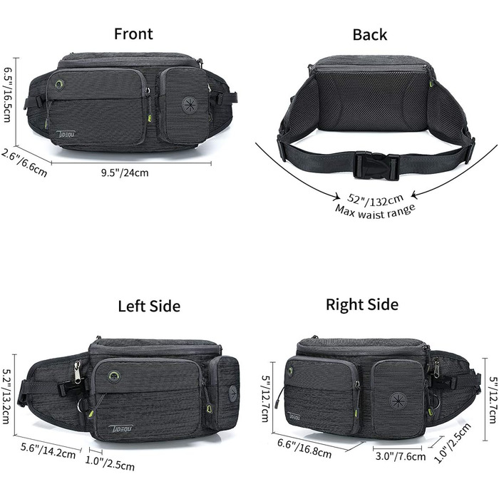 Сумка на пояс для собак TUDEQU - велика, водонепроникна, для прогулянок, тренувань, подорожей (темно-сіра)