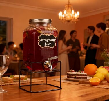 Скляний диспенсер для напоїв на 4.5л з краном (2 шт.) - для соку, води, коктейлів, вечірок