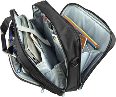 Сумка для ноутбука KROSER 15,6'' бізнес, водостійка, з ременем через плече, RFID-захист, універсальна для чоловіків і жінок, чорна/синя
