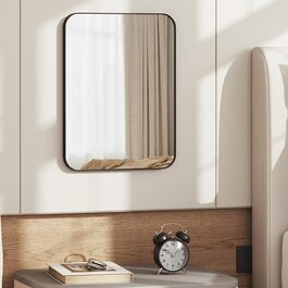 Дзеркало настінне WOLTU з металевим каркасом, закругленими кутами, 40x30 см, для ванної кімнати, спальні, вітальні, сучасної стилі