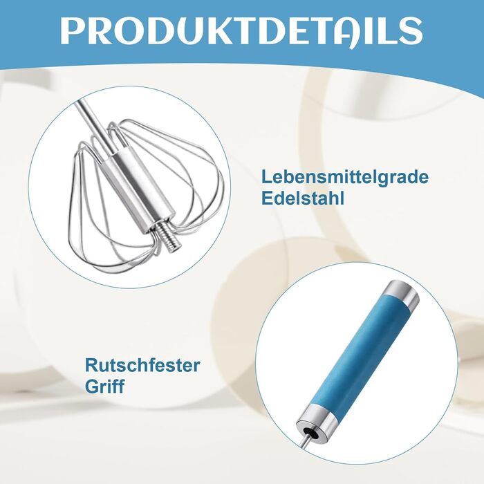 Набір з 2 штук напівавтоматичних міксерів для випічки та приготування їжі на природі, нержавіюча сталь, 10 та 12 дюймів