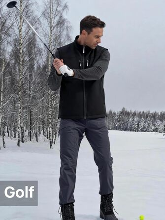 FREE SOLDIER Чоловіча зимова жилетка - тепла флісова жилетка, вітростійка, реверсивна, без рукавів, софтшелл для роботи та походів, S, Синій&Чорний