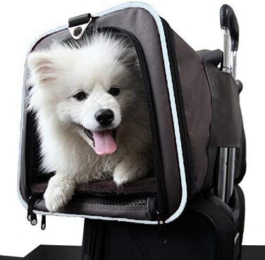 Складана переноска для собак і котів, 72 см. Підходить для подорожей на авто та літаку. Зручна переноска з довгим плечовим ременем, двостороння