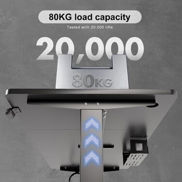 Електричний ергономічний стіл Devoko 160x70 см з кабель-каналом, пам'яттю, для роботи стоячи та сидячи, чорний