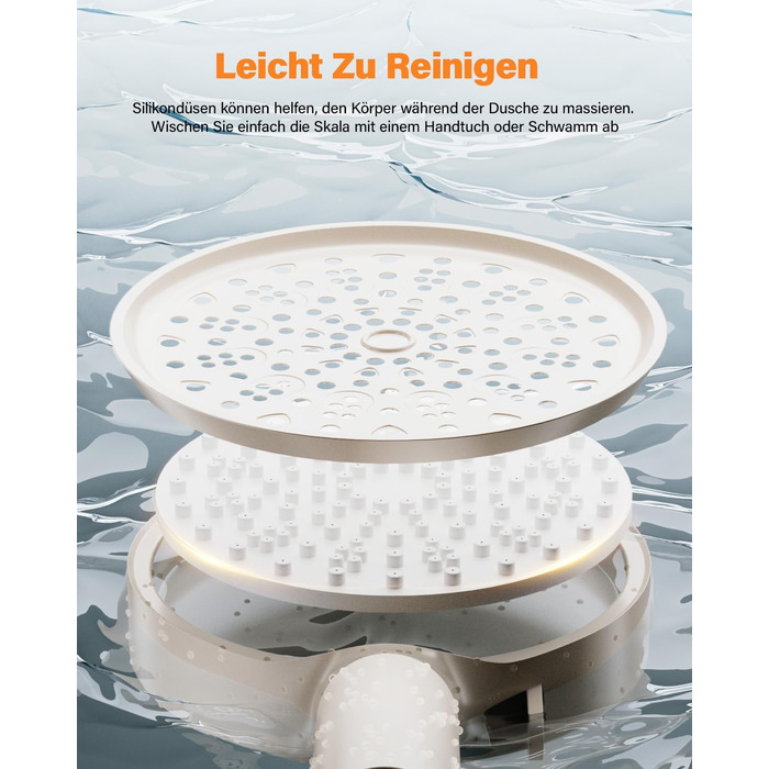 Cobbe Shower Head with Filter, High-Pressure Handheld Shower with Hose, 6 Spray Patterns Water-Saving Shower Head with 20-Layer Filtration, Shower for Hard Water, Residual Chlorine, Bacteria, and Heavy Metals (Khaki)