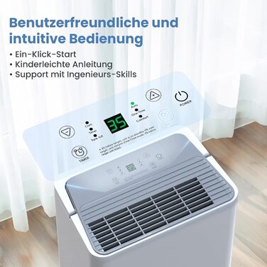 Електричний осушувач повітря Newentor 12L для підвалу та приміщень 25м², 35dB, з гофрованим шлангом 1м, таймер, фільтр, 10 років гарантії, 12л/день