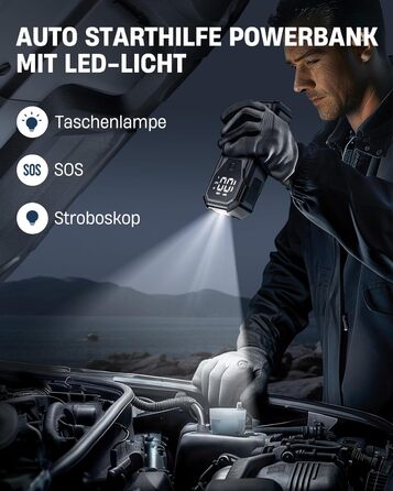 Пауербанк для прикурювання авто Auto Starthilfe 8000A, пусковий пристрій 12V для бензину/дизеля, USB швидка зарядка 3.0 BD40