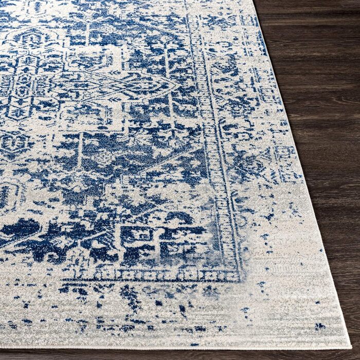 Surya Syracuse Vintage Rug Large - Rug Living Room 200x274 cm, Dining Room, Bedroom - Oriental Rug Boho Style - Carpet Living Room, Colorful Pattern, Blue and Beige Blue and Beige 200 x 280 cm
