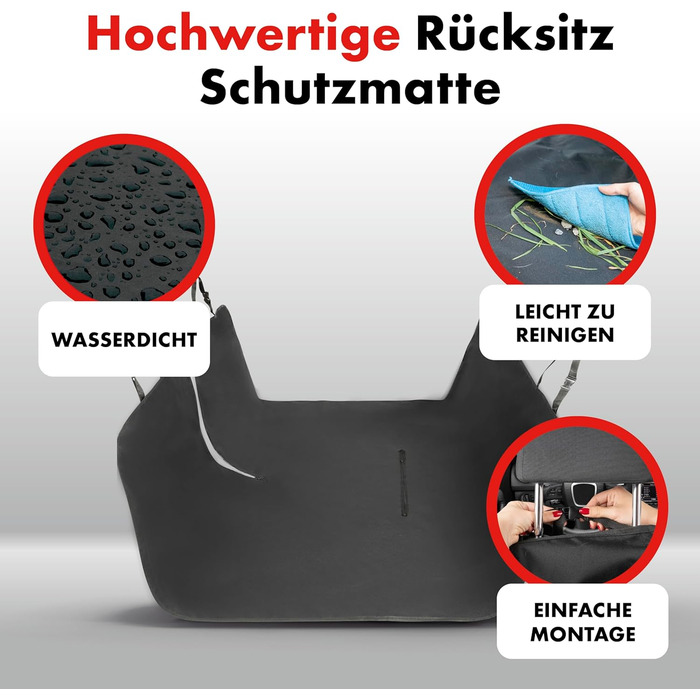 Захист для багажника автомобіля WALSER Cäsar: килимок з боковим захистом, чорний (захист заднього сидіння)