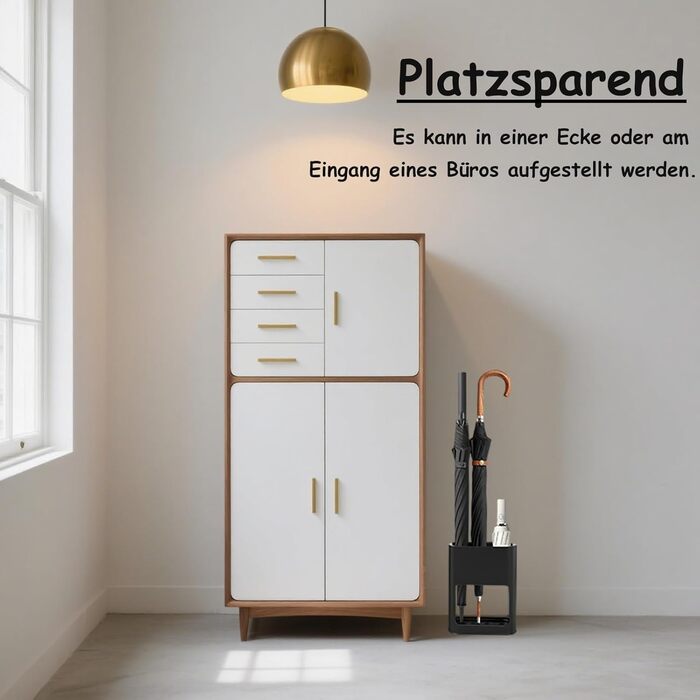 Підставка для парасоль підставка для парасоль з знімною підставкою для збору води, 22 x 9 x 28 см, 4 слоти, чорна