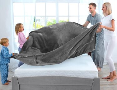 Плед Utopia Bedding: теплий та м'який флісовий плед 200x150 см сірого кольору для ліжка, дивана та крісла