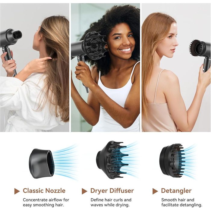 Набір для укладки волосся 5 в 1 Airstyler & Föhn: фен, щітка, плойка, брашинг, стайлер, чорний