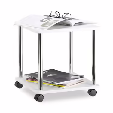 Relaxdays Rolling Bedside Table with 2 Tiers