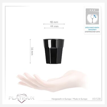 Чорні келихи для шампанського PLATINUX (набір 6 шт, 210 мл)