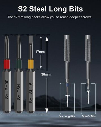 Електрична викрутка 36 в 1 Mini Electric Screwdriver set, акумуляторний набір з бітами H4, H6.3, 4 моменти, 1500mAh, інструмент для ремонту телефонів, окулярів, годинників, ноутбуків