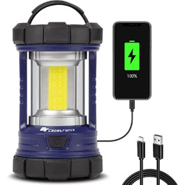 Camping Lantern, 3200LM Bright Camping Lights, 4600mAh Power Bank & Rechargeable LED Lantern, Dimmable Searchlight with 5 Light Modes Flashlight, Emergency Light for Power Outages (Navy blue)