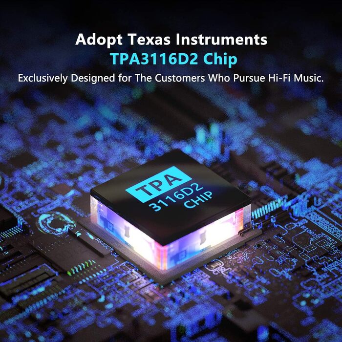 Fosi Audio V1.0B стерео підсилювач 2x50 Вт, 2-канальний міні Hi-Fi класу D, інтегрований TPA3116, з блоком живлення 19 В 4,74 А для динаміків