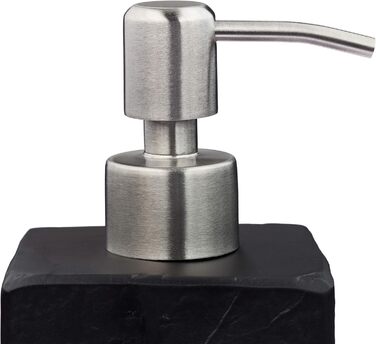 Дозатор мила Relaxdays, 200 мл, наповнюваний, для ванної, туалету, кухні, дозатор рідкого мила, полірезин, нержавіюча сталева помпа, чорний