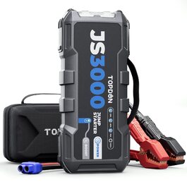 Powerbank TOPDON JS3000 для авто: пусковий пристрій, 12V, 3000A, 24000mAh, для бензинових та дизельних двигунів до 9.0L/7.0L, з EVA-кейсом