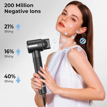 UKLISS Air Styler 7 в 1: Фен-щітка з 7 насадками для сушіння, локонів та об'єму. Іонізація, чорний