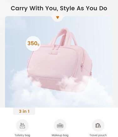 LOVEVOOK Косметичка для жінок велика, легка, для подорожей, з відділенням для мокрого, водонепроникна, з ручкою, блакитна